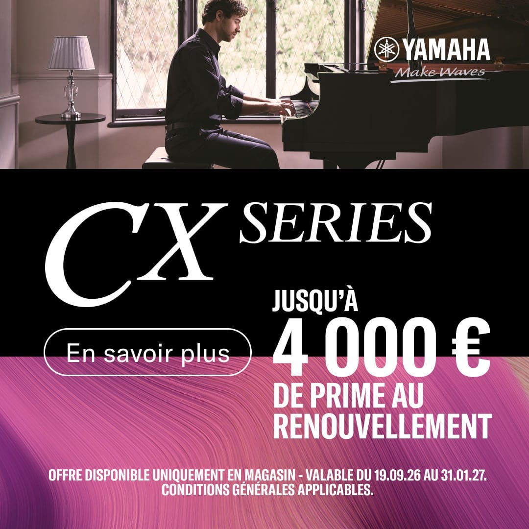 Les primes au renouvellement Yamaha reviennent : jusqu’à 4 000 € pour un piano à queue Yamaha Cx